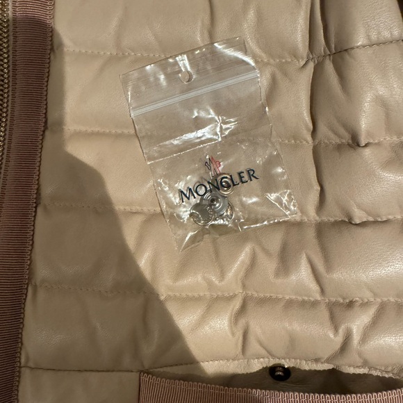 Moncler Pink Quilted Leather Down Jacket Size 0, Like New - Picture 5 of 11
